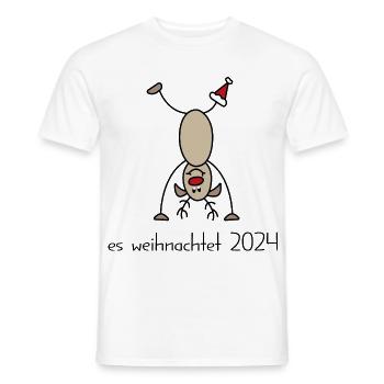 Christmas 2024 - Men's T-Shirt - white - Front - AI Model Male 178 dark (178cm)