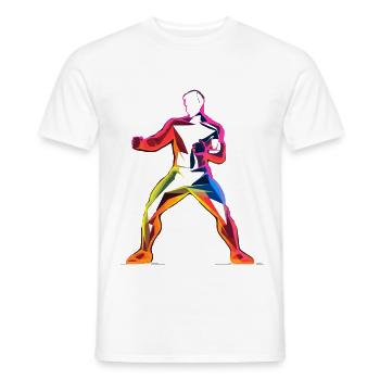 Kickboxer Cartoon Stil - Männer T-Shirt - Weiß - Vorne - AI Model Male 178 dark (178cm)
