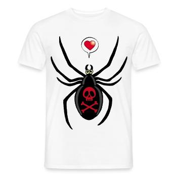 Black widow spider in love - Men's T-Shirt - white - Front - AI Model Male 178 dark (178cm)