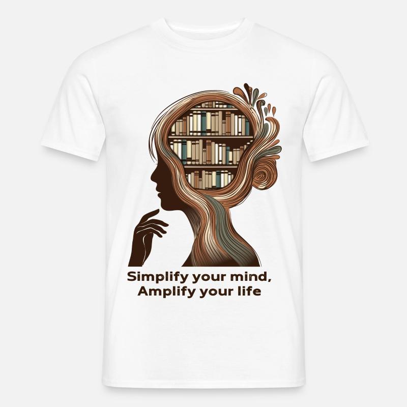 Simplify your mind Achtsamkeit Design - Männer T-Shirt - Weiß