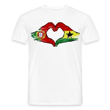 Portugal Ghana Flagge Herz - Männer T-Shirt - Weiß - Vorne - AI Model Male 178 dark (178cm)