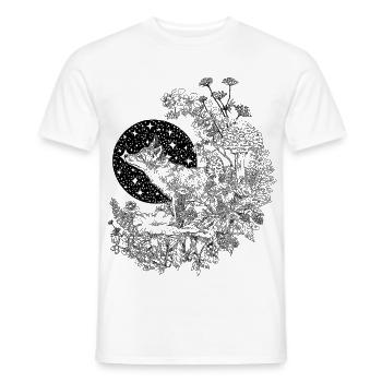 FOX & NIGHT SKY  - Men's T-Shirt - white - Front - AI Model Male 178 dark (178cm)