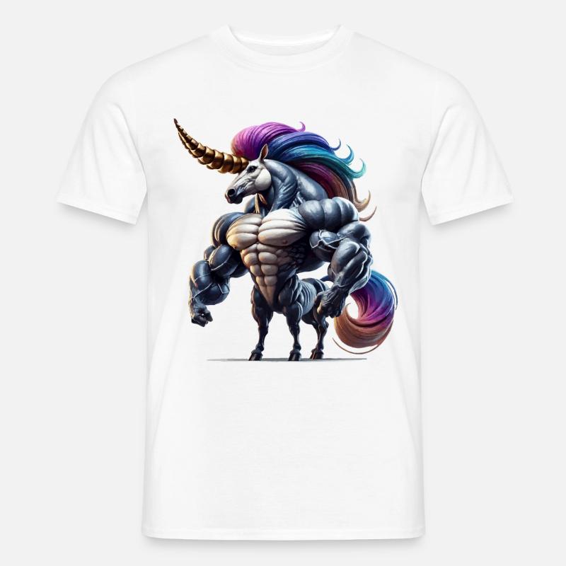 Super Einhorn - Männer T-Shirt - Weiß