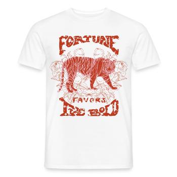 FORTUNE FAVORS THE BOLD - Men's T-Shirt - white - Front - AI Model Male 178 dark (178cm)