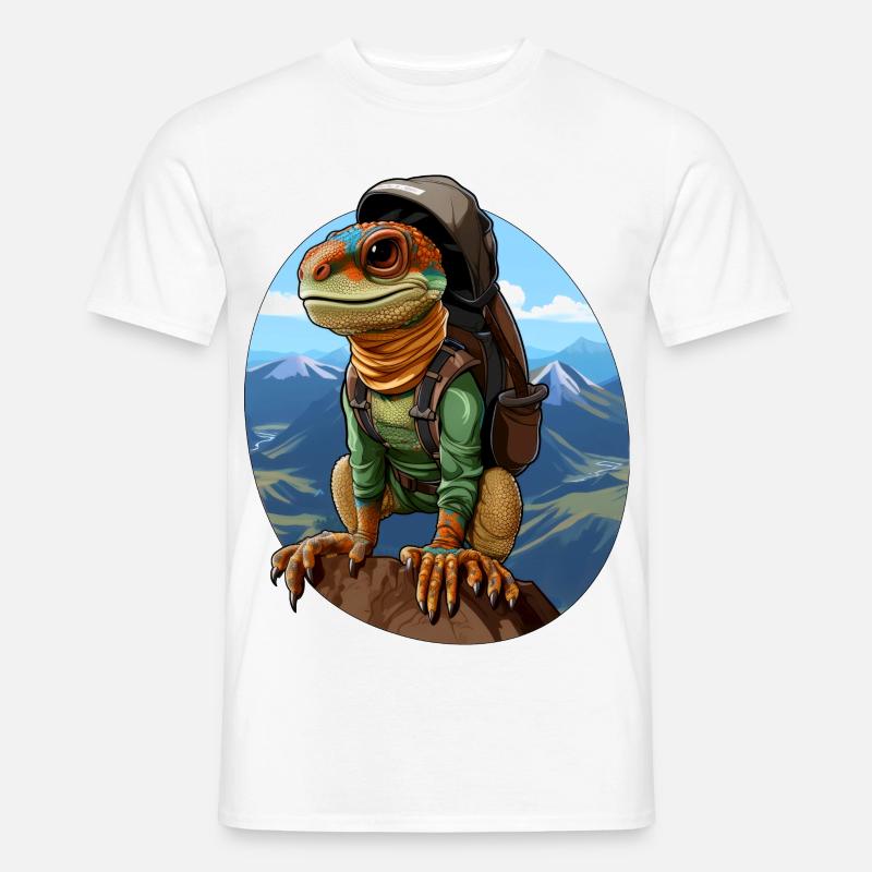 Eidechsen Bergsteiger / Wandern Eidechse - Männer T-Shirt - Weiß