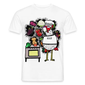 Chicken Cook Cooks Cook - Men's T-Shirt - white - Front - AI Model Male 178 dark (178cm)