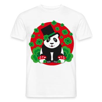 Panda Glücksbringer mit Kleeblätter. - Männer T-Shirt - Weiß - Vorne - AI Model Male 178 dark (178cm)