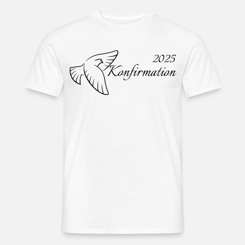 Konfirmation 2025 fliegende Taube Heiliger Geist - Männer T-Shirt - Weiß