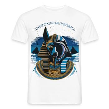 Celestial Anubis Hybrid Design - Men's T-Shirt - white - Front - AI Model Male 178 dark (178cm)
