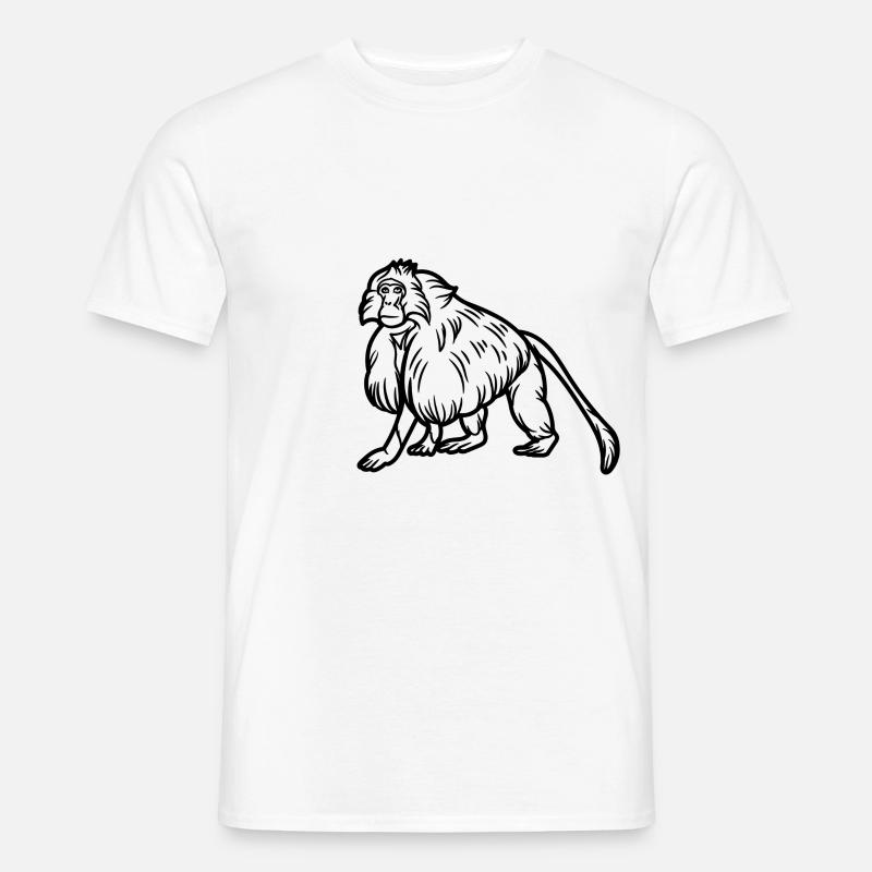 Gelada-Affe - Männer T-Shirt - Weiß