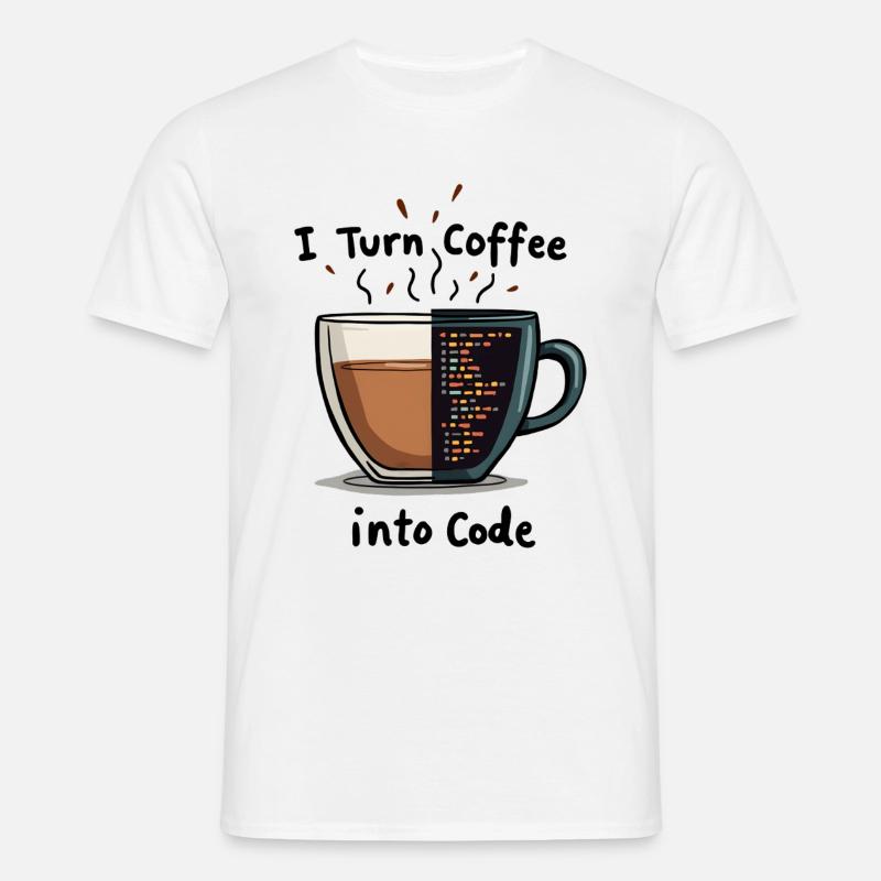 Coffee into Code - Männer T-Shirt - Weiß