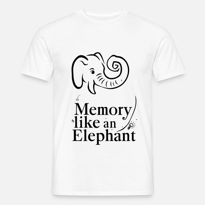 Memory Like an Elephant - Männer T-Shirt - Weiß