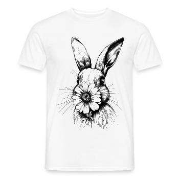 Blumenhase Hase Blume Cottagecore Ostern Frühling - Männer T-Shirt - Weiß - Vorne - AI Model Male 178 dark (178cm)