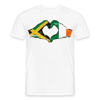 Jamaika Irland Hände Herzform used - Männer T-Shirt - Weiß - Vorne - AI Model Male 178 dark (178cm)