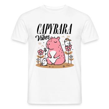 Capybara détendu avec des amis - T-shirt homme - blanc - Devant - AI Model Male 178 dark (178cm)