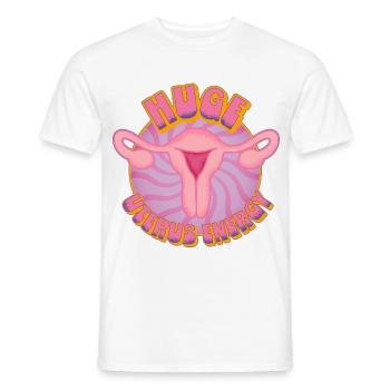 Huge Uterus Energy – Power & Empowerment - Men's T-Shirt - white - Front - AI Model Male 178 dark (178cm)