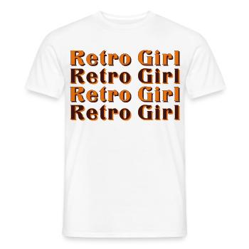 Retro Girl – 70s Vintage Style - Männer T-Shirt - Weiß - Vorne - AI Model Male 178 dark (178cm)