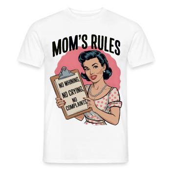 Mom's Rules Shirt | Funny Retro Design - Men's T-Shirt - white - Front - AI Model Male 178 dark (178cm)
