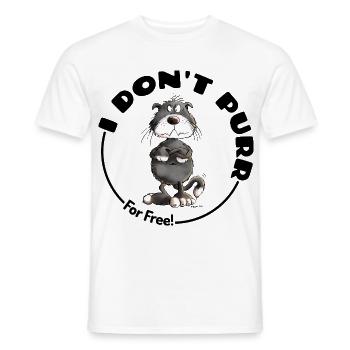 Grumpy I Don't Purr Cat Saying Cats - Men's T-Shirt - white - Front - AI Model Male 178 dark (178cm)