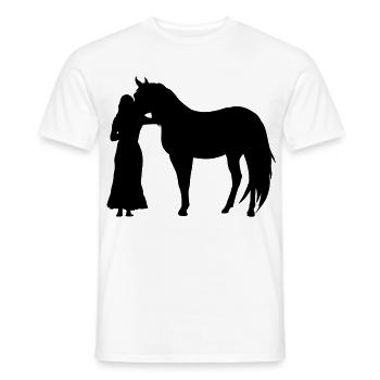 Frau mit Pferd - Männer T-Shirt - Weiß - Vorne - AI Model Male 178 dark (178cm)