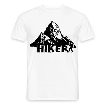 Randonneur - Randonnée en montagne [Noir] - T-shirt homme - blanc - Devant - AI Model Male 178 dark (178cm)
