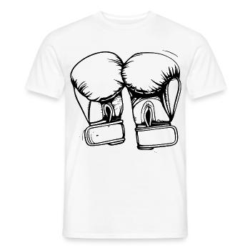 Boxhandschuhe Zeichnung - Männer T-Shirt - Weiß - Vorne - AI Model Male 178 dark (178cm)
