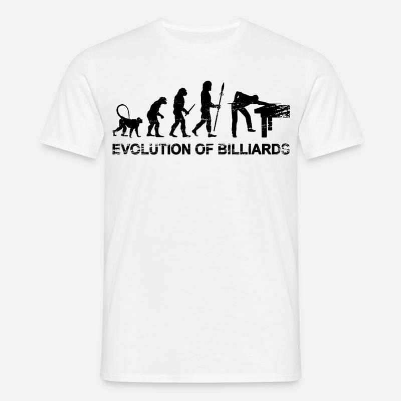 Billard Evolution - Männer T-Shirt - Weiß