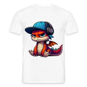 HipHop-Drache - Männer T-Shirt - Weiß - Vorne - AI Model Male 178 dark (178cm)