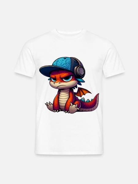 HipHop-Drache - Männer T-Shirt - Weiß