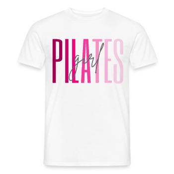 Pilates Girl Pink Fitness Geschenk - Männer T-Shirt - Weiß - Vorne - AI Model Male 178 dark (178cm)