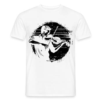 Violinist Drawing - Men's T-Shirt - white - Front - AI Model Male 178 dark (178cm)