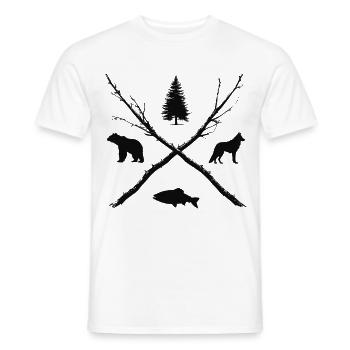 Wandern Outdoor Wald Naturfreund Jäger Geschenk - Männer T-Shirt - Weiß - Vorne - AI Model Male 178 dark (178cm)