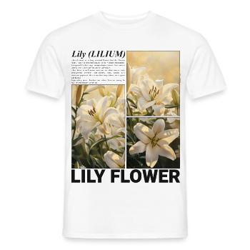 Lilie Blume Lilienblüte Botanik Ästhetik Geschenk - Männer T-Shirt - Weiß - Vorne - AI Model Male 178 dark (178cm)