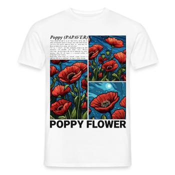 Mohnblume Natur Blume Botanik Ästhetik Geschenk - Männer T-Shirt - Weiß - Vorne - AI Model Male 178 dark (178cm)