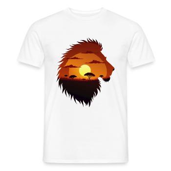 Coucher de soleil rugissant sur la savane - T-shirt homme - blanc - Devant - AI Model Male 178 dark (178cm)