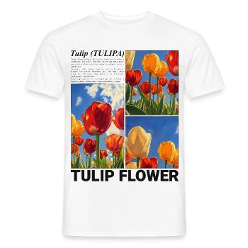 Tulpe Frühling Natur Blume Botanik Geschenk - Männer T-Shirt - Weiß - Vorne - AI Model Male 178 dark (178cm)