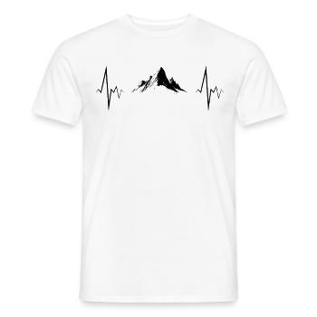 Mountains Heartbeat Hiking Outdoor Gift - Men's T-Shirt - white - Front - AI Model Male 178 dark (178cm)