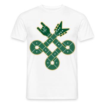 Guitare à nœud celtique - T-shirt homme - blanc - Devant - AI Model Male 178 dark (178cm)