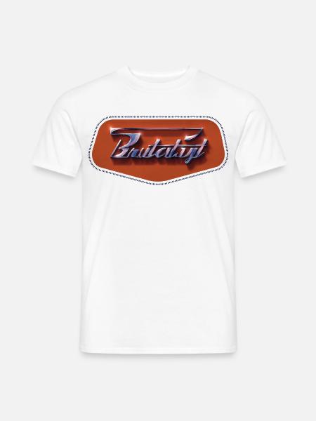 Brutalist – Chrome Retro Futuristic Emblem - Männer T-Shirt - Weiß