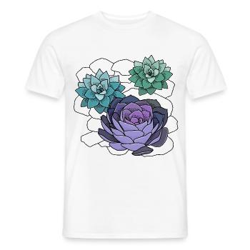 Succulents - Men's T-Shirt - white - Front - AI Model Male 178 dark (178cm)