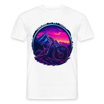 VTT Retrowave - T-shirt homme - blanc - Devant - AI Model Male 178 dark (178cm)