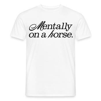 Mentalement sur un cheval - T-shirt homme - blanc - Devant - AI Model Male 178 dark (178cm)