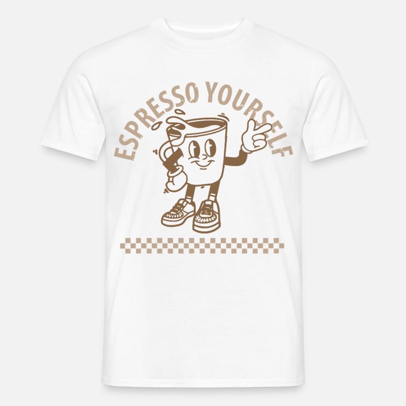 Espresso Yourself Kaffe - Mænd T-shirt - hvid