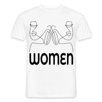 LINE ART ÄSTHETIK FRAUEN - Männer T-Shirt - Weiß - Vorne - AI Model Male 178 dark (178cm)