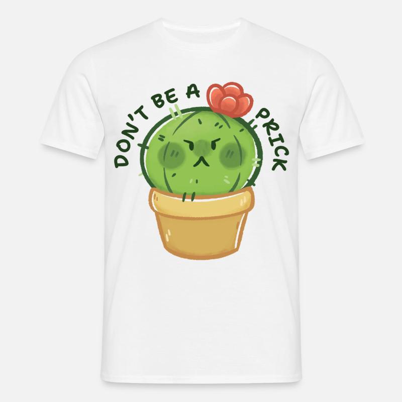 Grumpy Kaktus mit Botschaft - Männer T-Shirt - Weiß