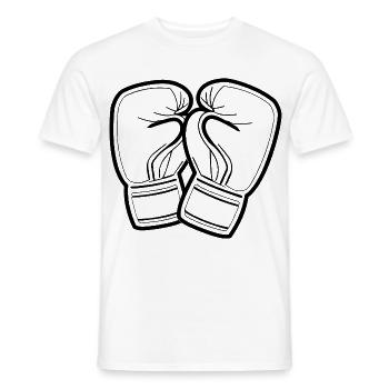 Boxing Gloves Line Art - Men's T-Shirt - white - Front - AI Model Male 178 dark (178cm)