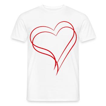 Deux cœurs - T-shirt homme - blanc - Devant - AI Model Male 178 dark (178cm)