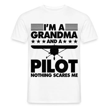 I'm a grandma and a pilot nothing scares me - Männer T-Shirt - Weiß - Vorne - AI Model Male 178 dark (178cm)