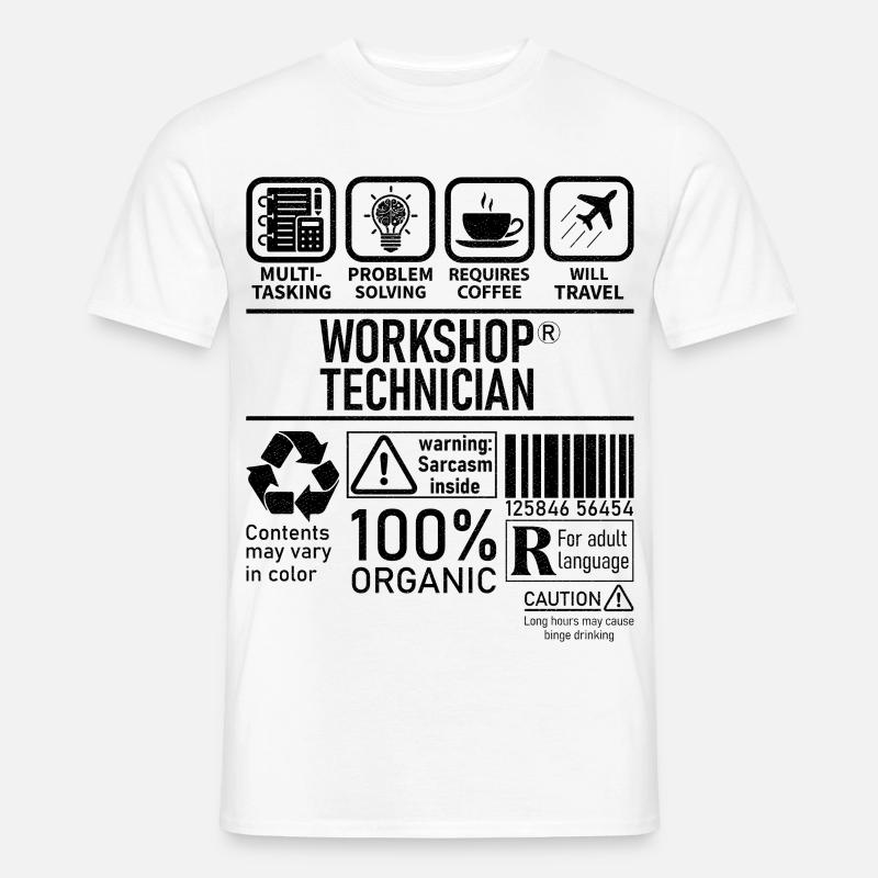 Workshop Technician multi tasking problem solving - Men’s T-shirt - white