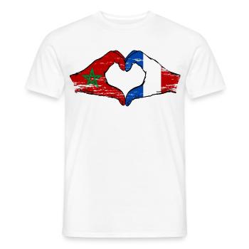Drapeau du Maroc France Aiguilles Coeur - T-shirt homme - blanc - Devant - AI Model Male 178 dark (178cm)